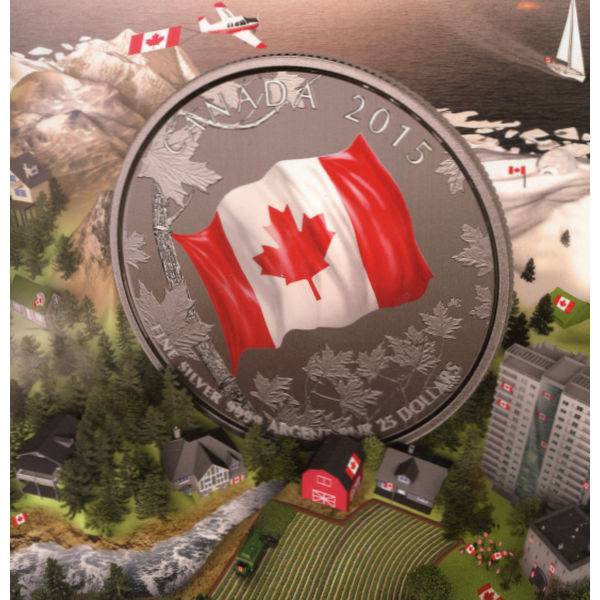Bild von 25 Dollar 50 Jahre Kanadische Flagge 2015