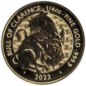 Bild von 1/4 oz Gold Tudor Beasts Bull 2023