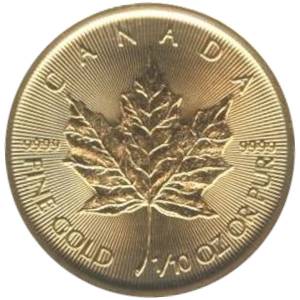 Bild von 1/10 oz Maple Leaf Gold - 2024
