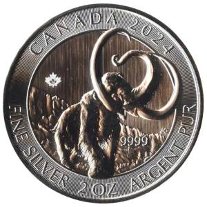 Bild von 2 oz Silber Kanada - Wollmammut 2024 - 19 % MwST