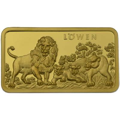 Bild von 1 oz MünzManufaktur Motivbarren Löwen - LBMA zertifiziert