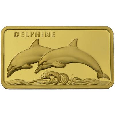 1 oz MünzManufaktur Motivbarren Delfine - LBMA zertifiziert Bild von 1 oz MünzManufaktur Motivbarren Delfine - LBMA zertifiziert