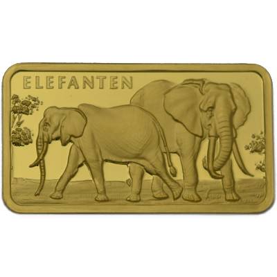 1 oz MünzManufaktur Motivbarren Elefanten - LBMA zertifiziert Bild von 1 oz MünzManufaktur Motivbarren Elefanten - LBMA zertifiziert
