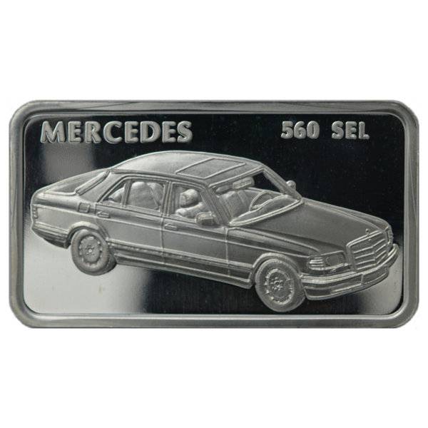 1 oz MünzManufaktur Motivbarren Mercedes 560 SEL Bild von 1 oz MünzManufaktur Motivbarren Mercedes 560 SEL