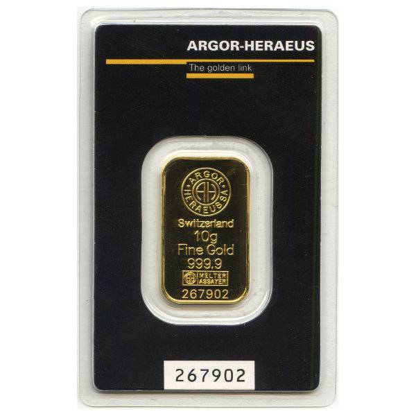 10 g Goldbarren - Argor-Heraeus Bild von 10 g Goldbarren - Argor-Heraeus
