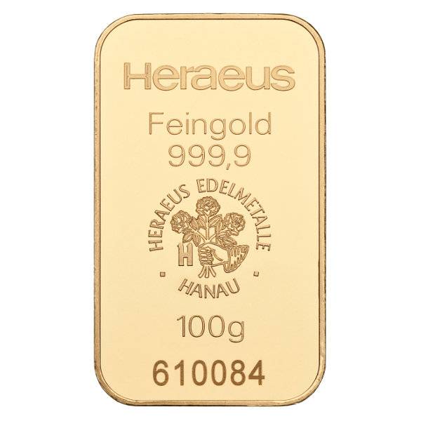 Bild von 100 g Goldbarren - Heraeus