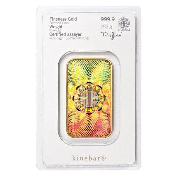 20 g Kinebar Goldbarren - Heraeus Bild von 20 g Kinebar Goldbarren - Heraeus