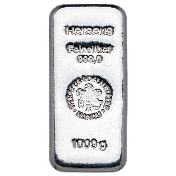 Bild von 1 Kilo Silberbarren - Heraeus