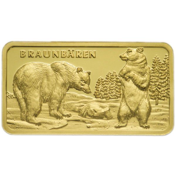 1 oz MünzManufaktur Motivbarren Braunbär - LBMA zertifiziert Bild von 1 oz MünzManufaktur Motivbarren Braunbär - LBMA zertifiziert