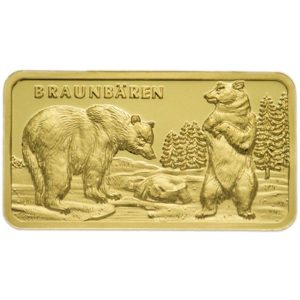 Bild von 1 oz MünzManufaktur Motivbarren Braunbär - LBMA zertifiziert