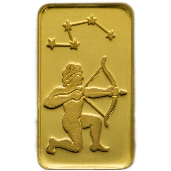 1 g MünzManufaktur Motivbarren Sternzeichen Schütze - LBMA zertifiziert Bild von 1 g MünzManufaktur Motivbarren Sternzeichen Schütze - LBMA zertifiziert
