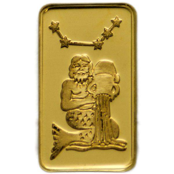 1 g MünzManufaktur Motivbarren Sternzeichen Wassermann - LBMA zertifiziert Bild von 1 g MünzManufaktur Motivbarren Sternzeichen Wassermann - LBMA zertifiziert