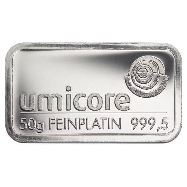 Bild von 50 g Platinbarren - diverse - 19 % MwST