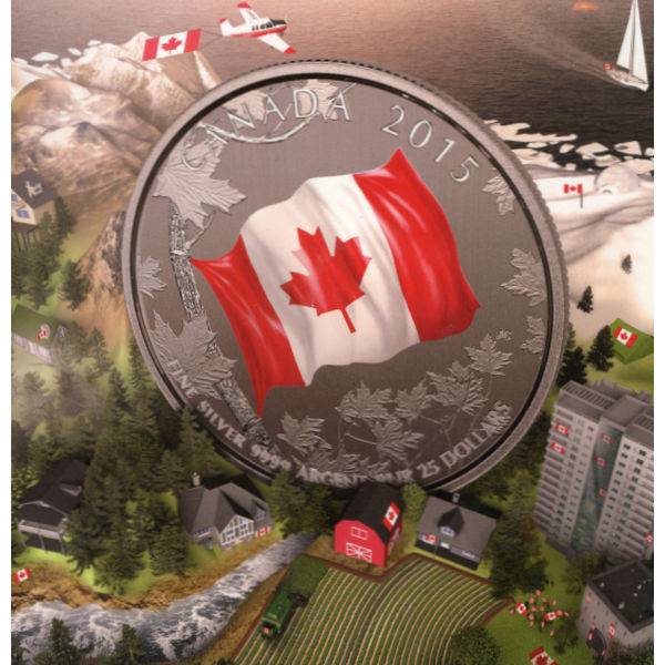 25 Dollar 50 Jahre Kanadische Flagge 2015 Bild von 25 Dollar 50 Jahre Kanadische Flagge 2015