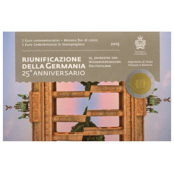 2 Euro 2015 San Marino 25 Jahre Deutsche Einheit - Blister Bild von 2 Euro 2015 San Marino 25 Jahre Deutsche Einheit - Blister