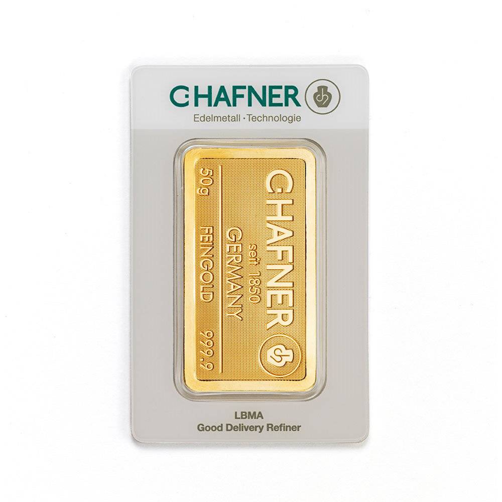 50 g Goldbarren - C.HAFNER Bild von 50 g Goldbarren - C.HAFNER