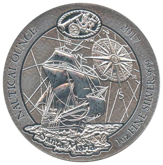 1 oz Silber Ruanda Nautical Santa Maria 2017 Bild von 1 oz Silber Ruanda Nautical Santa Maria 2017