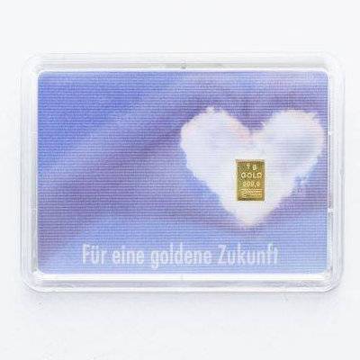 Geschenkmotivbarren - 5 g Goldbarren - Goldene Zukunft Bild von Geschenkmotivbarren - 5 g Goldbarren - Goldene Zukunft