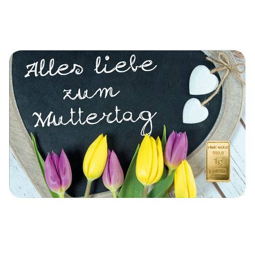 Bild von Geschenkmotivbarren - 1 g Goldbarren Heimerle + Meule - Muttertag