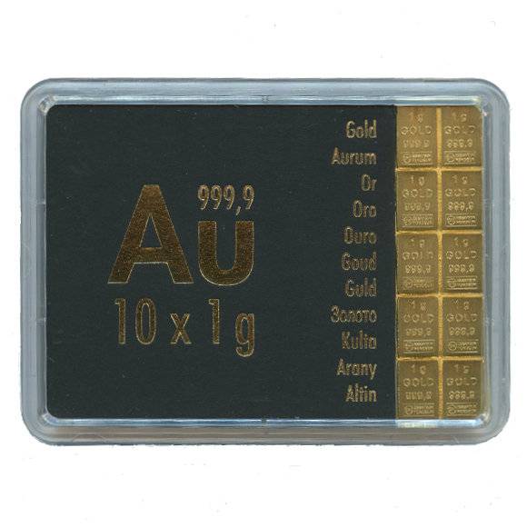 10 g Tafelbarren Gold - Valcambi Bild von 10 g Tafelbarren Gold - Valcambi