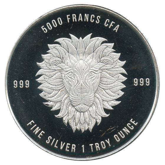 1 oz Mandala Löwe Tschad Silber - 2018 Bild von 1 oz Mandala Löwe Tschad Silber - 2018