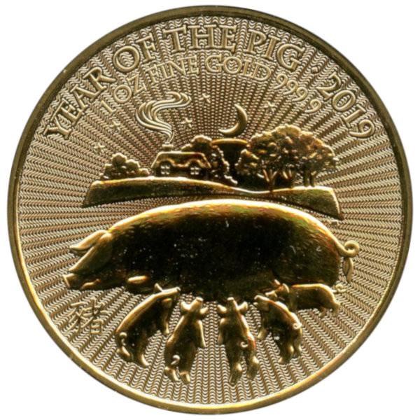 1 oz Lunar UK Schwein - 2019 Bild von 1 oz Lunar UK Schwein - 2019