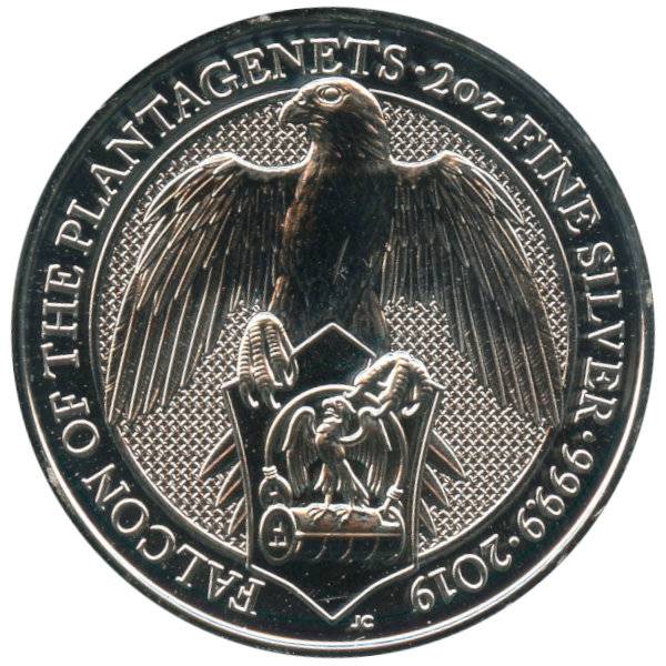 2 oz Silbermünze The Queens Beasts Falcon 2019 Bild von 2 oz Silbermünze The Queens Beasts Falcon 2019