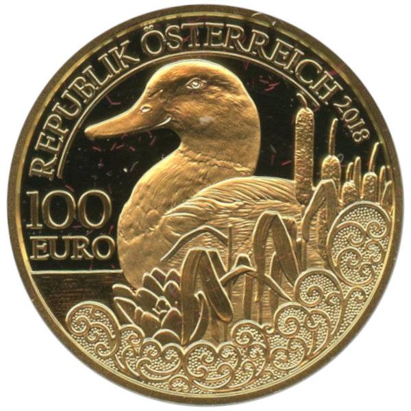 100 Euro Gold Wildtiere - Die Stockente PP Bild von 100 Euro Gold Wildtiere - Die Stockente PP