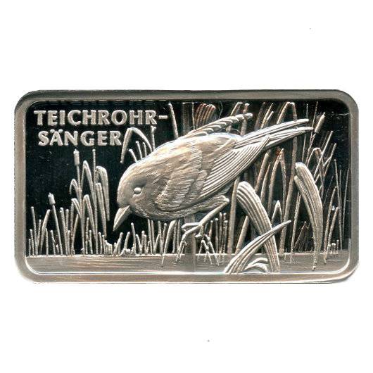 1 oz MünzManufaktur Motivbarren Teichrohrsänger Bild von 1 oz MünzManufaktur Motivbarren Teichrohrsänger