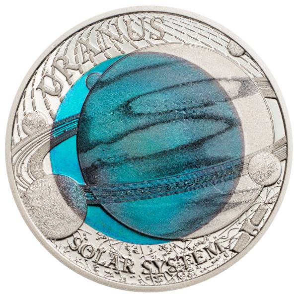 2 Dollar Silber-Niob Solar System Uranus Palau - 2018 Bild von 2 Dollar Silber-Niob Solar System Uranus Palau - 2018