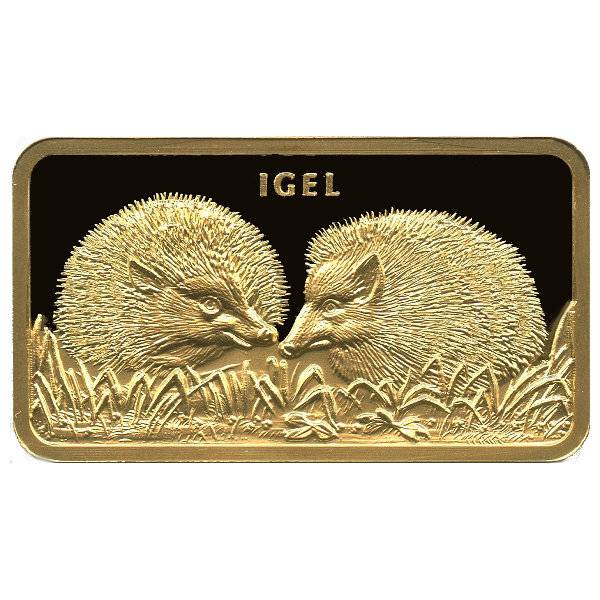 Bild von 1 oz MünzManufaktur Motivbarren Igel - LBMA zertifiziert