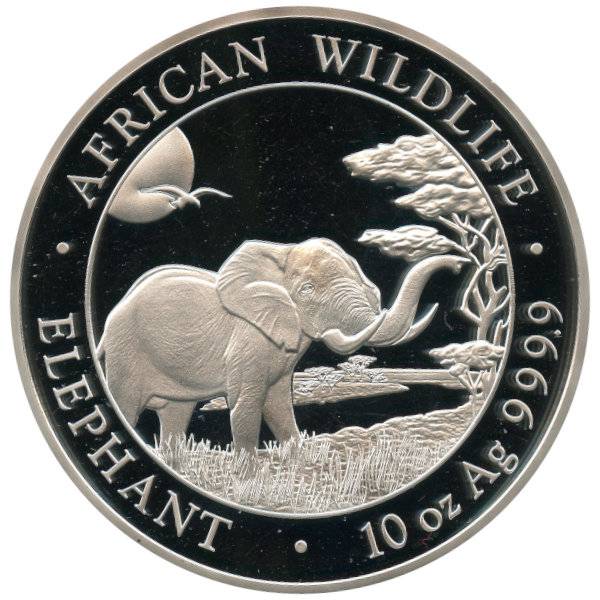 10 oz Somalia Elefant Silber - 2019 Bild von 10 oz Somalia Elefant Silber - 2019