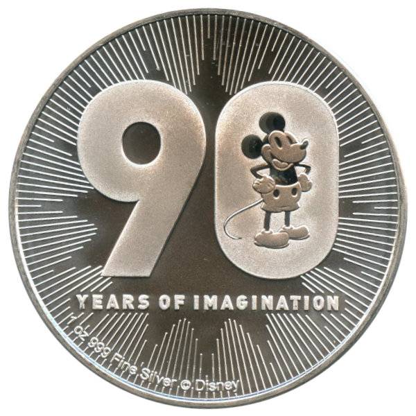 1 oz Disney 90. Geburtstag Mickey Mouse - 2018 Bild von 1 oz Disney 90. Geburtstag Mickey Mouse - 2018