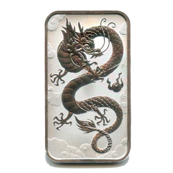1 oz Silber Münzbarren Drache 2019 Bild von 1 oz Silber Münzbarren Drache 2019