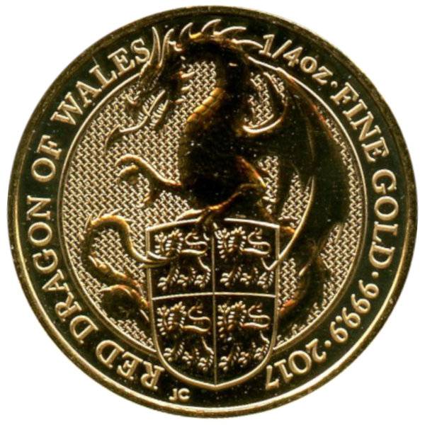 Bild von 1/4 oz The Queens Beasts Red Dragon 2017