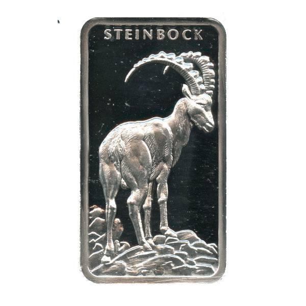 1 oz MünzManufaktur Motivbarren Steinbock Bild von 1 oz MünzManufaktur Motivbarren Steinbock
