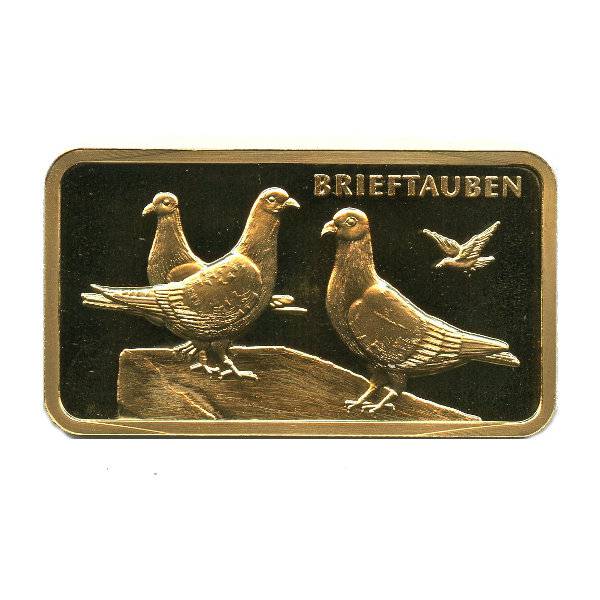 1 oz MünzManufaktur Motivbarren Brieftauben - LBMA zertifiziert Bild von 1 oz MünzManufaktur Motivbarren Brieftauben - LBMA zertifiziert