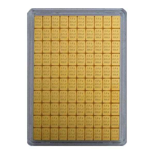 100 x 0,5 g Tafelbarren Gold - Valcambi Bild von 100 x 0,5 g Tafelbarren Gold - Valcambi