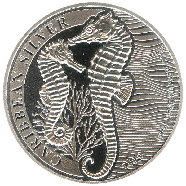 1 oz Seepferdchen Silber Barbados - 2019 Bild von 1 oz Seepferdchen Silber Barbados - 2019