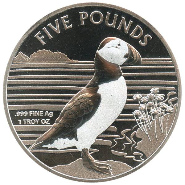 1 oz Silber Alderney Puffin / Papageitaucher - 2019 Bild von 1 oz Silber Alderney Puffin / Papageitaucher - 2019