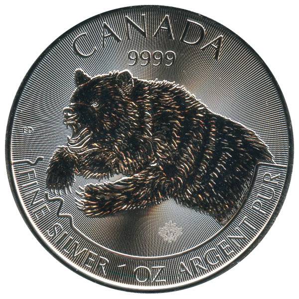 1 oz Kanada Predator - Grizzly 2019 Bild von 1 oz Kanada Predator - Grizzly 2019