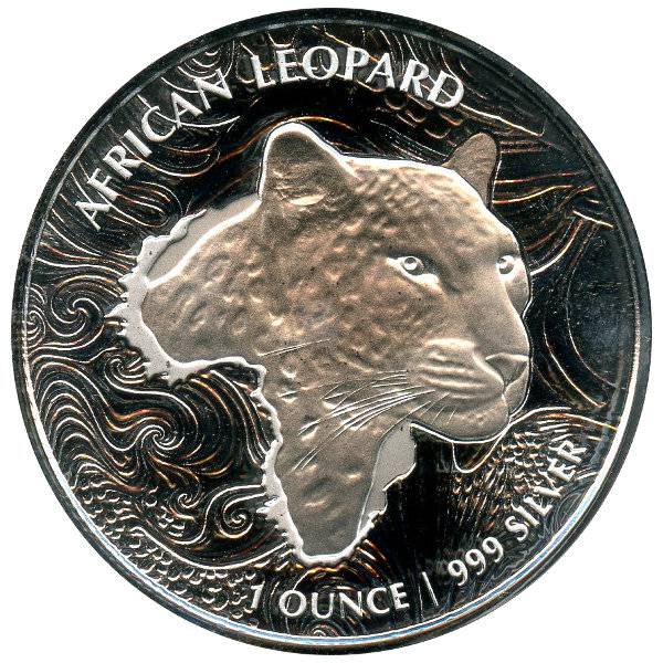 1 oz Silbermünze Afrika Ghana Leopard - 2019 Bild von 1 oz Silbermünze Afrika Ghana Leopard - 2019
