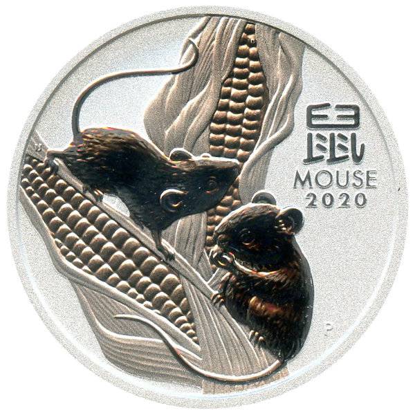 5 oz Lunar III Silber - Maus 2020 Bild von 5 oz Lunar III Silber - Maus 2020