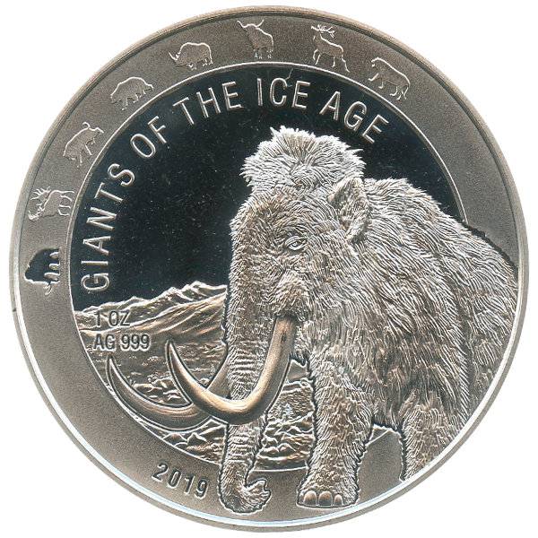 1 oz Silber Giganten der Eiszeit - Wollmammut 2019 Bild von 1 oz Silber Giganten der Eiszeit - Wollmammut 2019