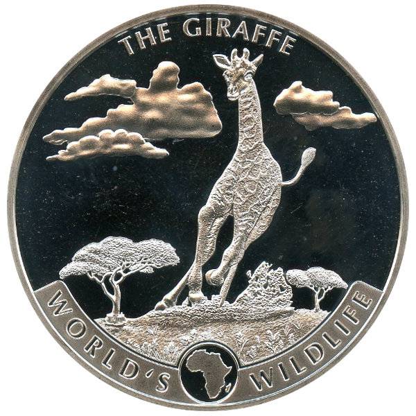1 oz Silber Kongo World´s Wildlife - Giraffe 2019 Bild von 1 oz Silber Kongo World´s Wildlife - Giraffe 2019