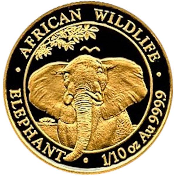 1/10 oz Somalia Elefant Gold - 2021 Bild von 1/10 oz Somalia Elefant Gold - 2021