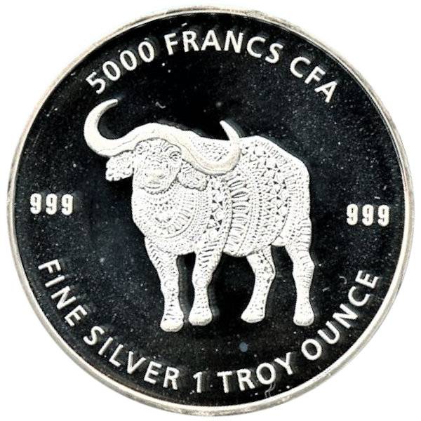 1 oz Silber Tschad Mandala Buffalo- 2020 Bild von 1 oz Silber Tschad Mandala Buffalo- 2020