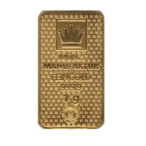 Bild von 1 g Goldbarren in Folie - Münzmanufaktur - LBMA zertifiziert