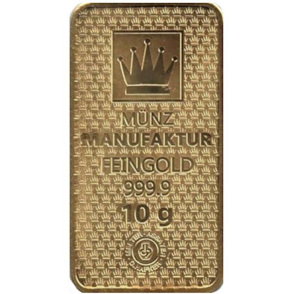 Bild von 10 g Goldbarren - MünzManufaktur in Orginalfolie - LBMA zertifiziert