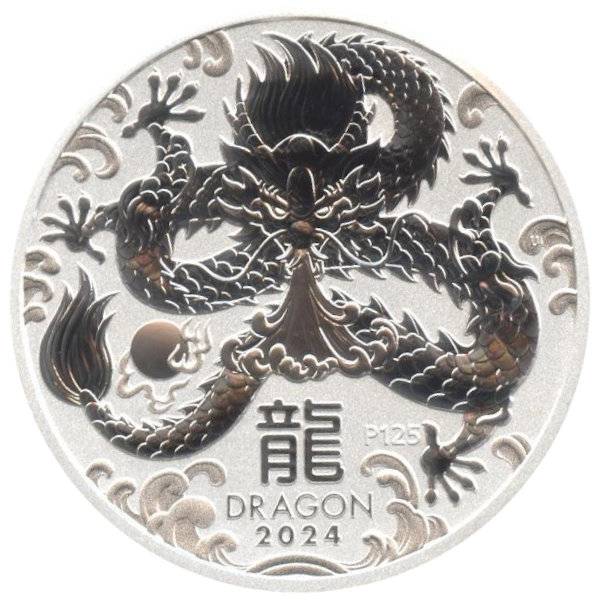 1 oz Lunar III Silber - Drache 2024 Bild von 1 oz Lunar III Silber - Drache 2024